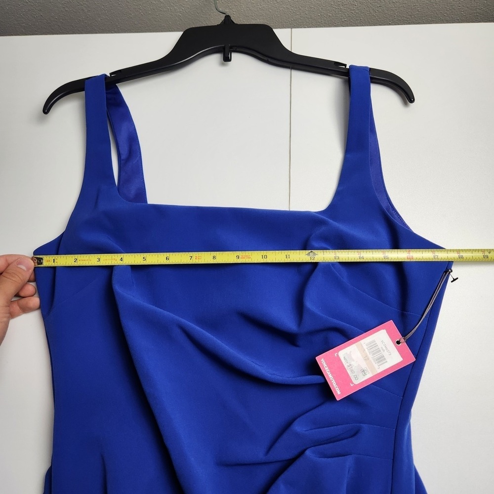 Vince Camuto Square Neck Midi Bodycon Blue Sleeveless Dress Womens Size 12 NWT - Picture 7 of 9